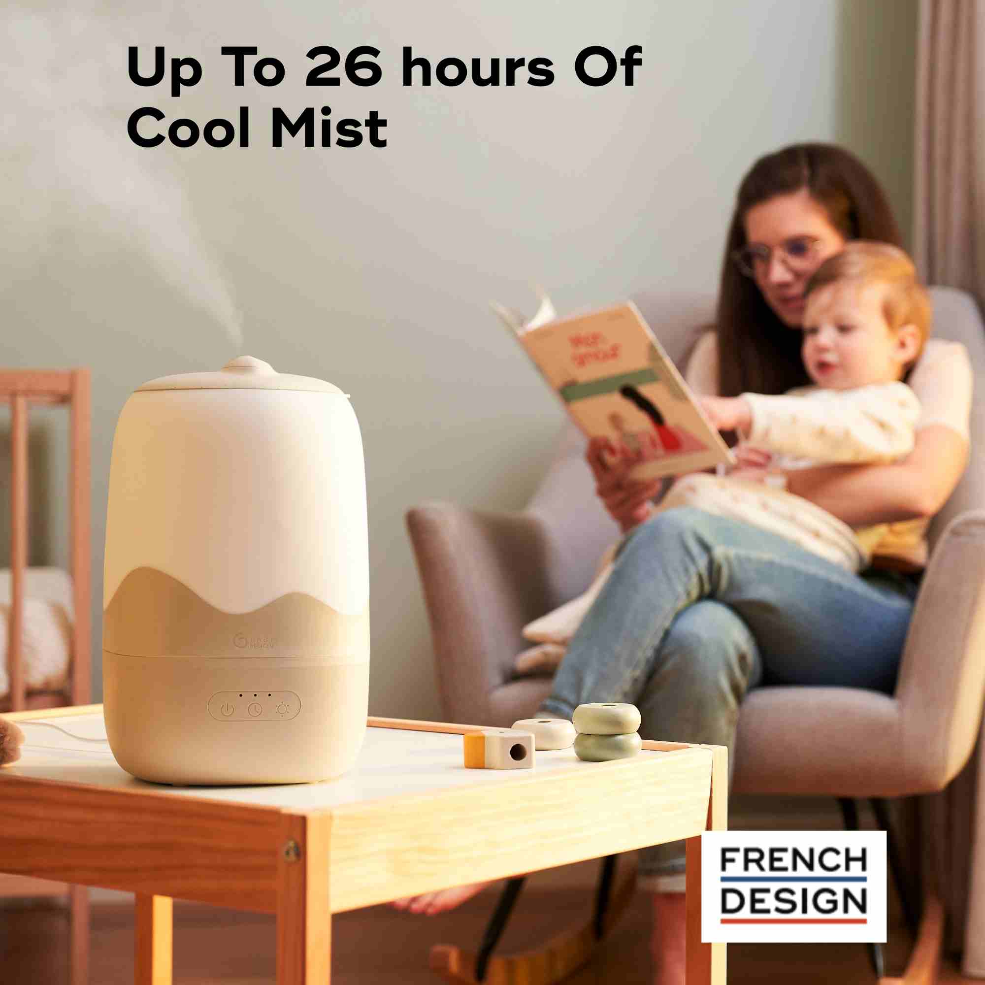 Wave 3-in-1 Cool Mist Baby & Toddler Humidifier – Diffuser & Nightlight - Image 3