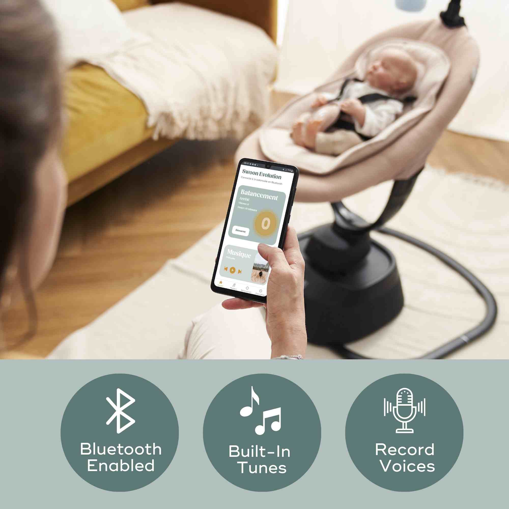 Swoon Evolution Connect Smart Baby Swing - Image 5