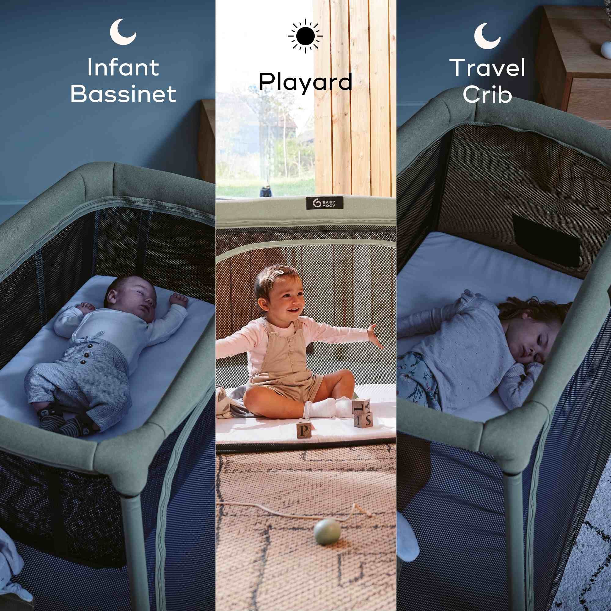 OPEN BOX Moov and Comfy 3-in-1 Travel Crib and Playard - Image 3