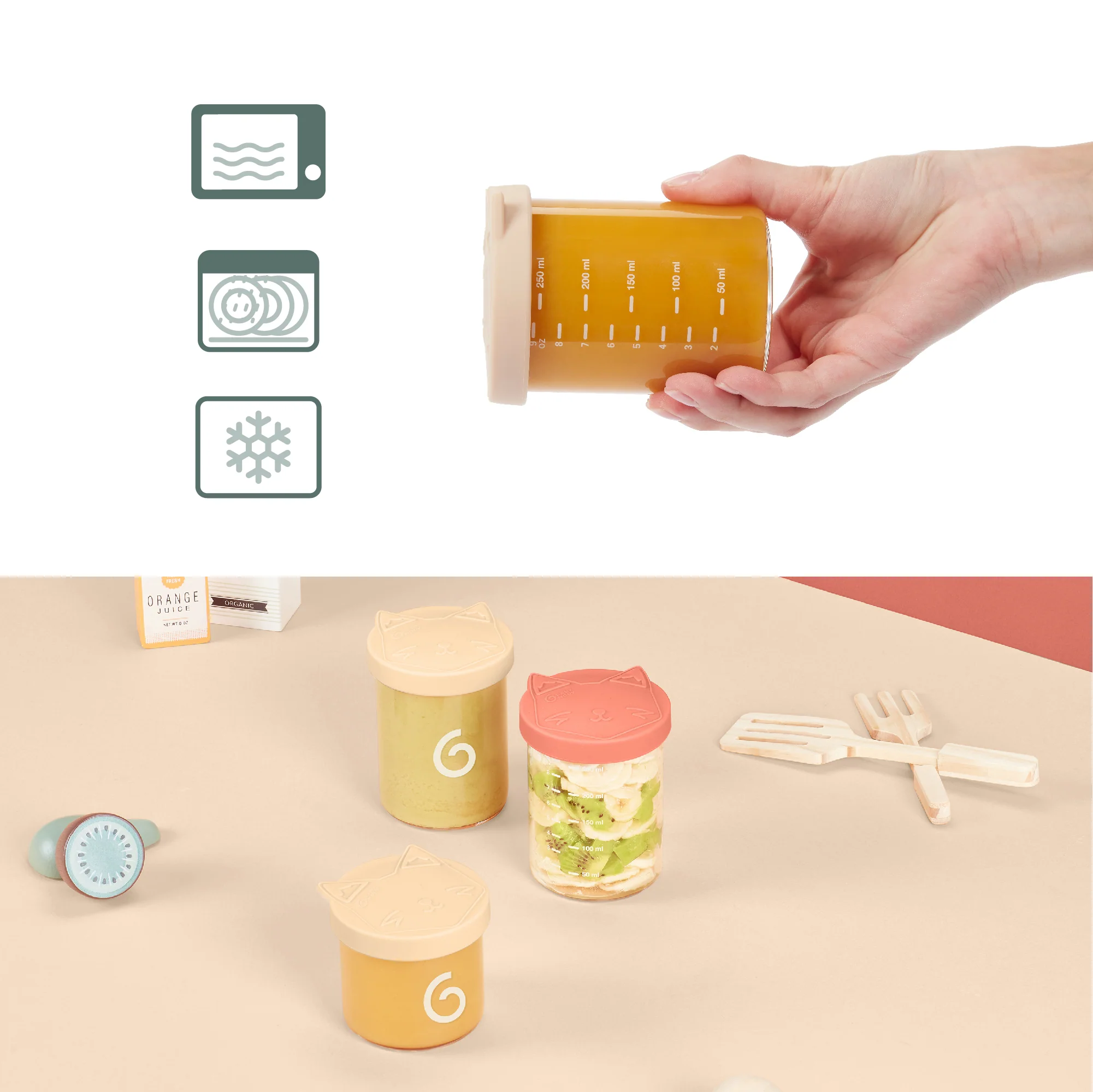 Babymoov Isy Glass Baby Food Storage Jars (Oven-Safe, Airtight) - Image 6
