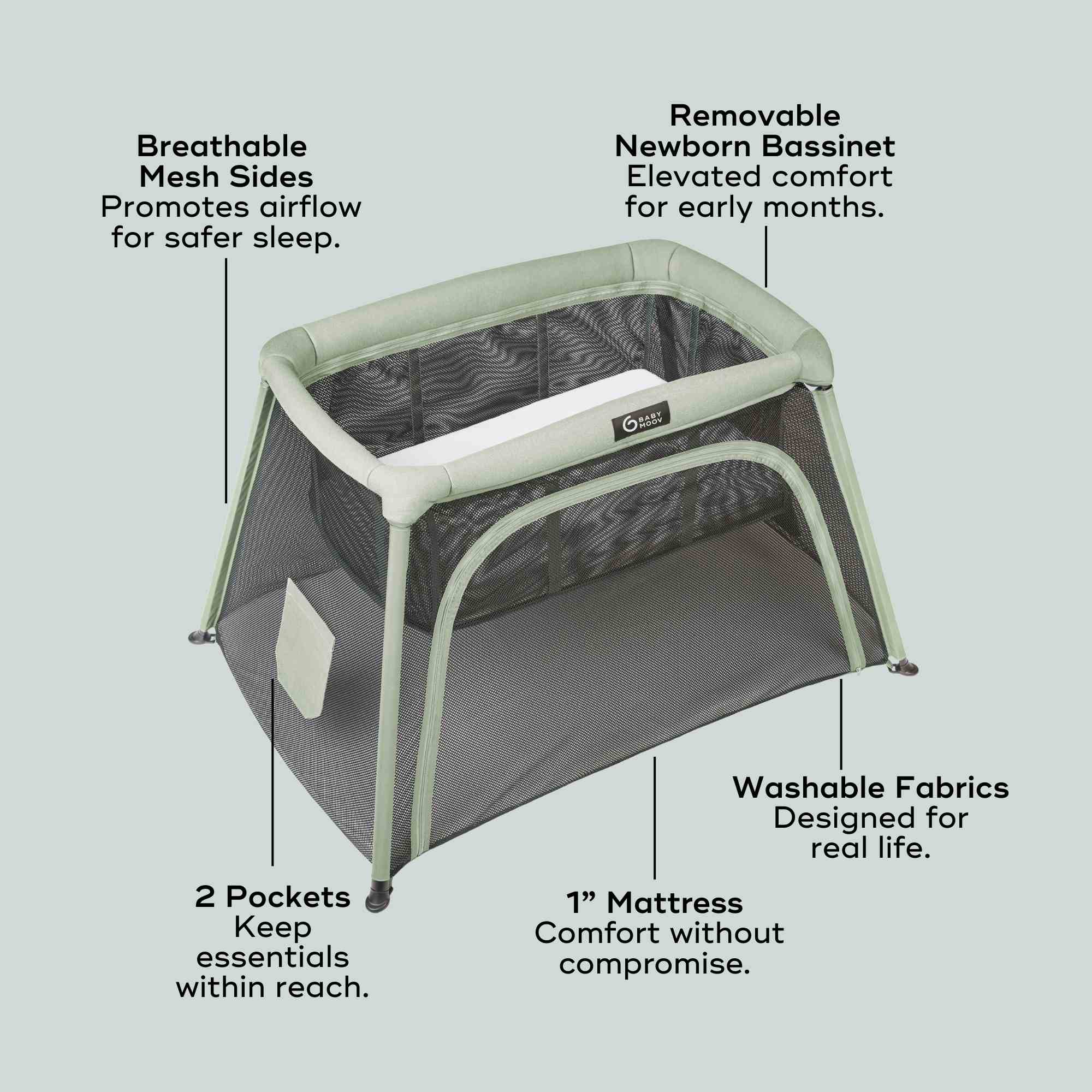 Moov and Comfy 3-in-1 Travel Crib and Play Yard - Image 12